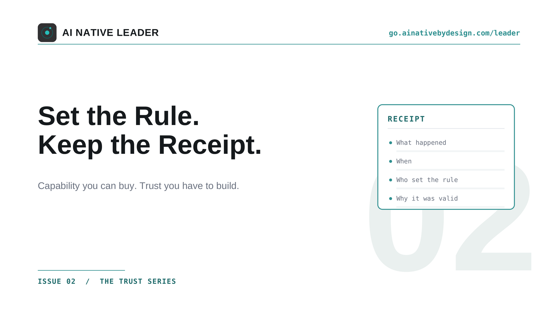 Set the rule. Keep the receipt.